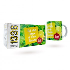 LOT BOITE THE VERT CITRON FINES ECORCES 1336 & MUG ASSORTI