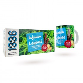 LOT BOITE INFUSION LEGERETE 1336 & MUG ASSORTI