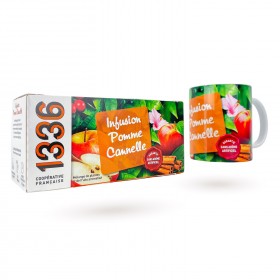 LOT BOITE INFUSION POMME CANNELLE 1336 & MUG ASSORTI
