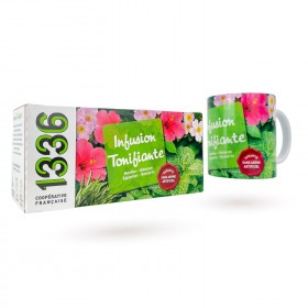 LOT BOITE INFUSION TONIFIANTE 1336 & MUG ASSORTI