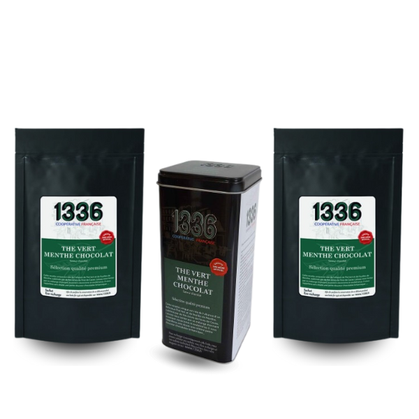 Thé vert à la menthe boîte métal vrac 25g