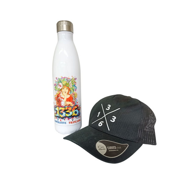 Gourde 1336 et casquette noire