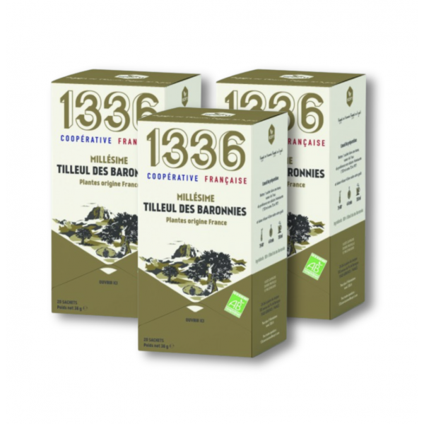 Lot de 3 boites de Tilleul des Baronnies - Millésime BIO