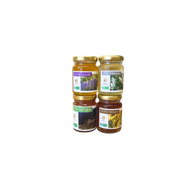 Coffret 4 miels certifiés Bio