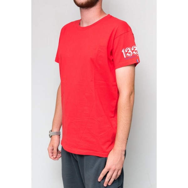 T-shirt rouge Officiel 1336 Homme | Coton Bio & Fabrication Française