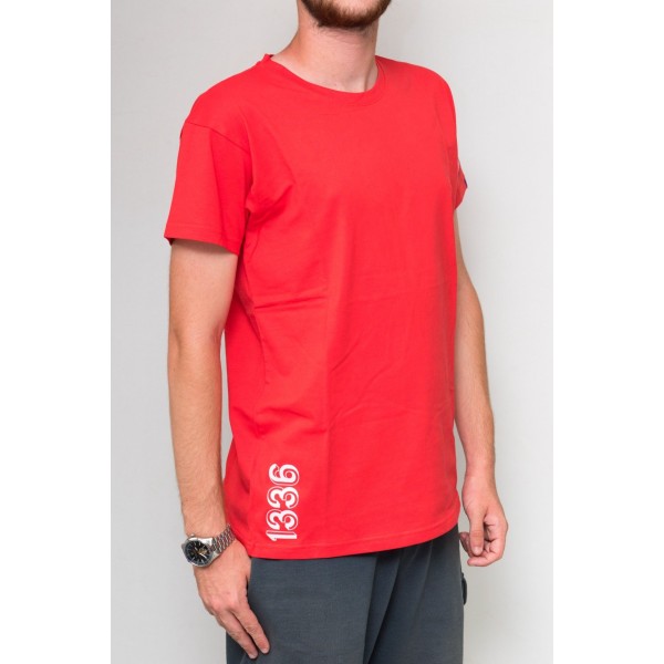 T-shirt rouge Officiel 1336 Homme | Coton Bio & Fabrication Française