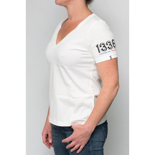T-shirt Officiel  Blanc 1336 Femme| Coton Bio & Fabrication Française