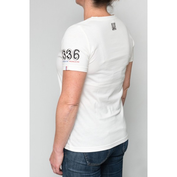 T-shirt Officiel  Blanc 1336 Femme| Coton Bio & Fabrication Française