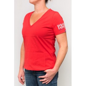 T-shirt Officiel  rouge 1336 Femme| Coton Bio & Fabrication Française